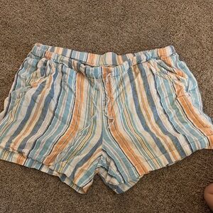 BRIGGS Striped Multicolor Women's linen Shorts
